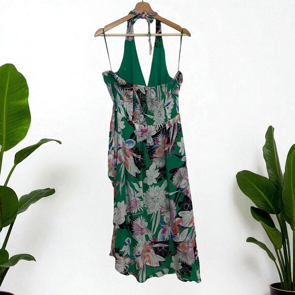 Parker Addie Emerald Floral Silk-Blend Wrap Dress - Picture 7 of 11